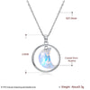925 Sterling Silver Chain Necklace Crystal from Austria Moon Pendant Necklace Valentine's D Gift CWN065