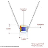 925 Sterling Silver Chain Necklace Crystal from Austria Square Shaped Pendant Necklace Valentine's D Gift CWN047
