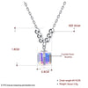 925 Sterling Silver Chain Necklace Crystal from Austria Square Shaped Pendant Necklace Valentine's D Gift CWN048