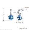 Brand Fine Jewelry 925 Silver Stud Earrings Crystal From Austria Square Style Stud Earrings Lady Brincos CWE041