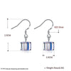Brand Fine Jewelry 925 Sterling Silver Drop Earrings Crystal From Austria Square Dangle Earrings Lady Brincos CWE040