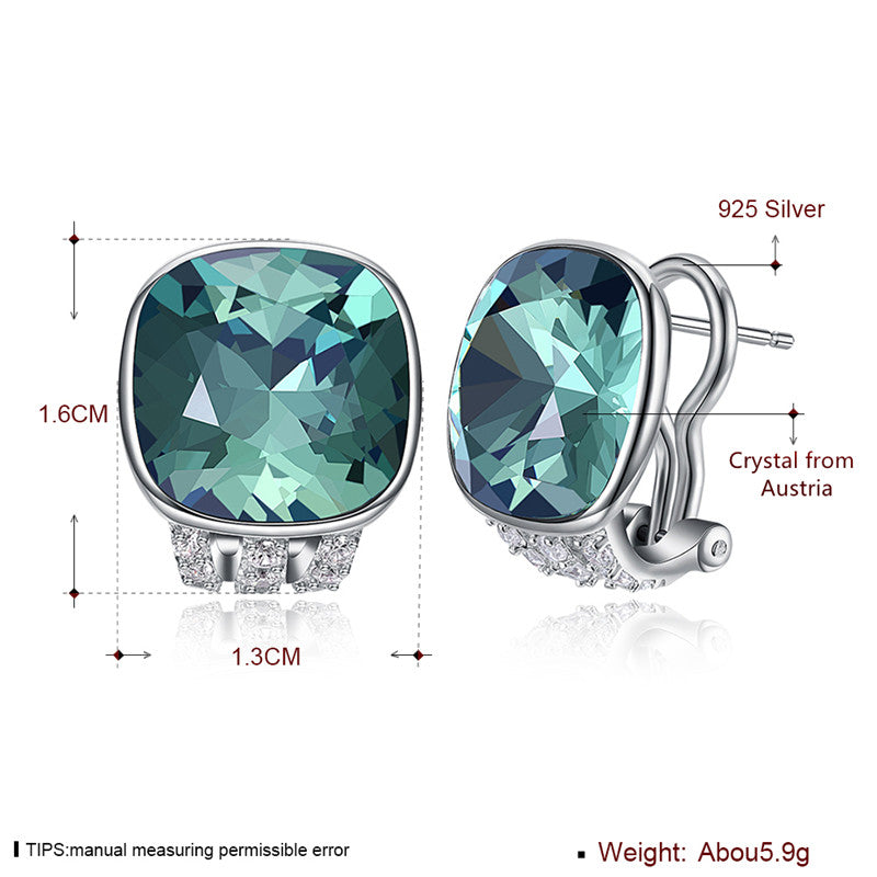 Brand Fine Jewelry Women Earrings Made With Austria Crystal Clip Earrings Round Shape Earrings Brincos CWE101