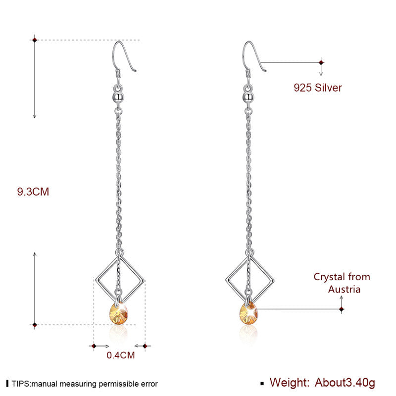 Brand Fine Jewelry Women Earrings Made With Water Drop Crystal From Austria Drop Earrings Lady Brincos CWE071