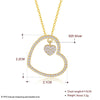 Fine 925 Sterling Silver Pendant Necklace Gold Color Heart Shape AAA+ Zircon Necklace Wedding Jewelry CWN076