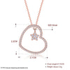 Fine 925 Sterling Silver Pendant Necklace Rose Gold Color Heart Shape AAA+ Zircon Necklace Wedding Jewelry CWN075