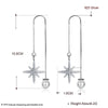 Fine Jewelry 100% 925 Sterling Silver Drop Earrings Shiny Star With Pearl AAA+ Zircon Earrings Gift For Women CWE006