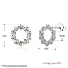 Fine Jewelry 100% 925 Sterling Silver Stud Earrings Flowers Around Style Silver Earrings Gifts For Women CWE030