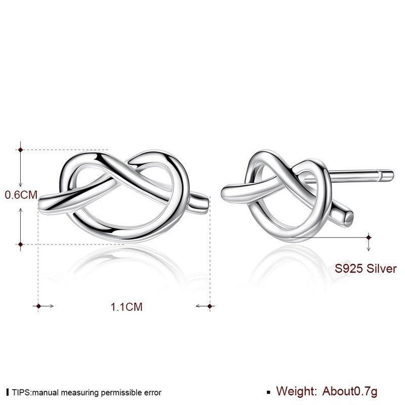 Fine Jewelry 100% 925 Sterling Silver Stud Earrings Winding Heart Shape Silver Earrings Gifts For Women CWE021