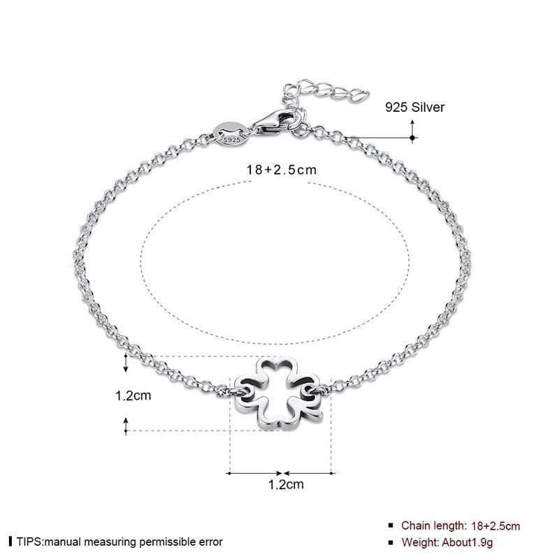 Fine Jewelry 925 Sterling Silver Bracelet Clover Style High Quality Lady Party Bracelet Jewelry CWB001