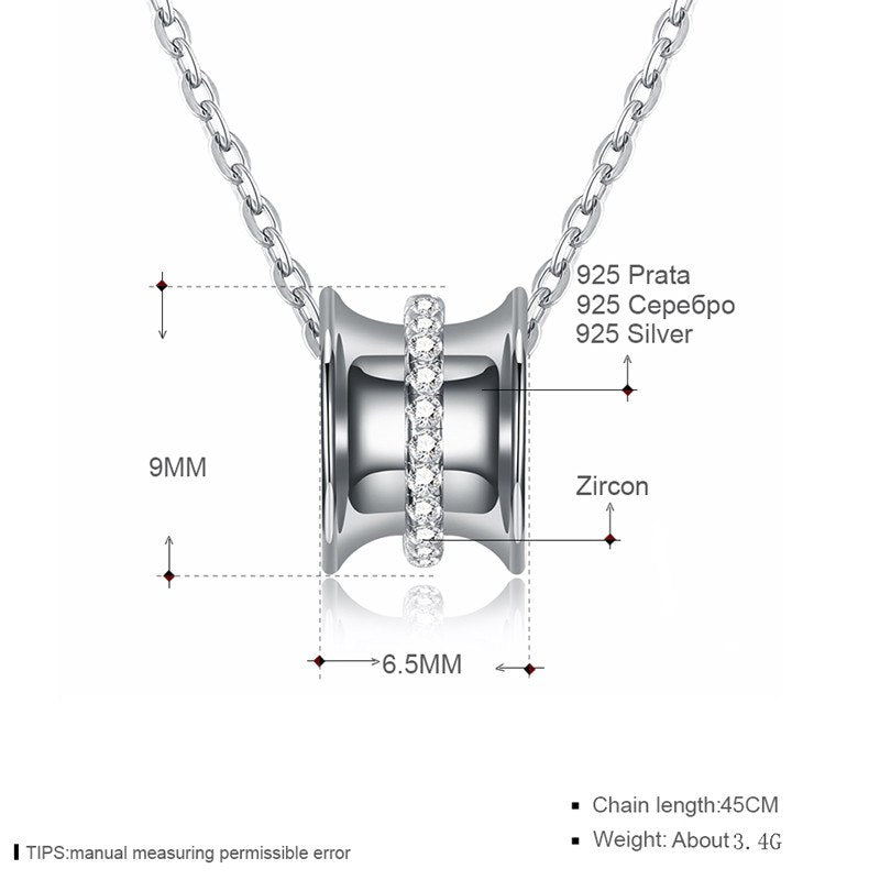 Fine Jewelry 925 Sterling Silver Pendant Necklace Round Shape Made With AAA+ Zircon Pendant Necklace Jewelry CWN034