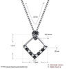 Fine Jewelry 925 Sterling Silver Pendant Necklace Square Shape AAA+ Zircon Necklace Lady Wedding Jewelry CWN026