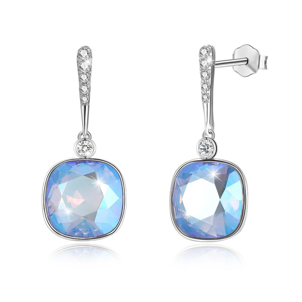 Fine Jewelry 925 Sterling Silver Stud Earrings 11 Colors Crystal From Austria Earrings Gifts For Women CWE060
