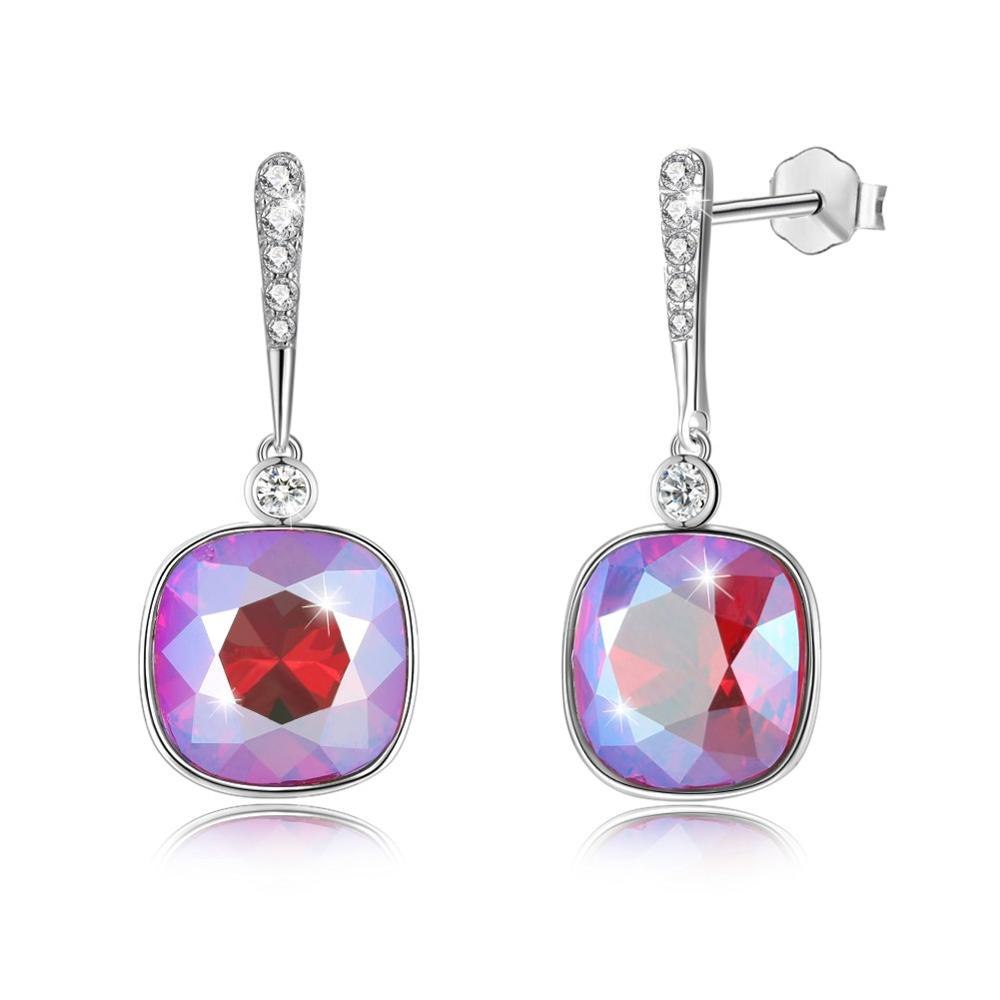 Fine Jewelry 925 Sterling Silver Stud Earrings 11 Colors Crystal From Austria Earrings Gifts For Women CWE060