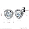 Fine Jewelry 925 Sterling Silver Stud Earrings Classic Heart Paved AAA+ Zircon Earrings Gifts For Women CWE039