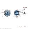 Fine Jewelry 925 Sterling Silver Stud Earrings Mini Round With Blue AAA+ Zircon Earrings Gifts For Women CWE029