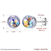 Fine Jewelry 925 Sterling Silver Stud Earrings Round Crystal From Austria Earrings Gifts For Women CWE017