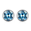 Fine Jewelry 925 Sterling Silver Stud Earrings Round Shape Crystal From Austria Earrings Gifts For Women CWE068