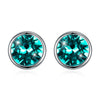 Fine Jewelry 925 Sterling Silver Stud Earrings Round Shape Crystal From Austria Earrings Gifts For Women CWE068
