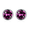 Fine Jewelry 925 Sterling Silver Stud Earrings Round Shape Crystal From Austria Earrings Gifts For Women CWE068