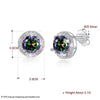 Fine Jewelry 925 Sterling Silver Stud Earrings Round style With Colors AAA+ Zircon Earrings Gifts For Women CWE024