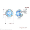 Fine Jewelry 925 Sterling Silver Stud Earrings Round style With Colors AAA+ Zircon Earrings Gifts For Women CWE024
