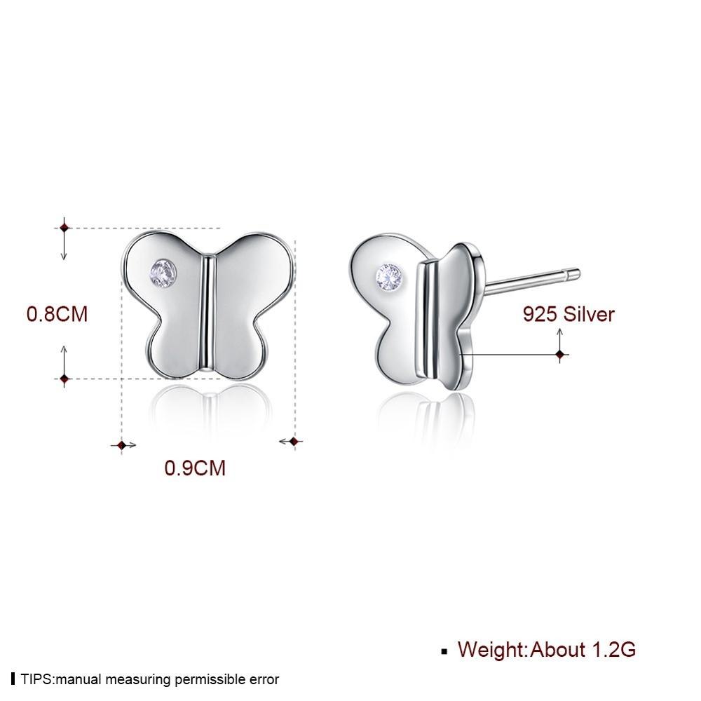 Fine Jewelry 925 Sterling Silver Stud Earrings Simple Butterfly Shape Earrings For Women Gifts CWE051