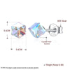 Fine Jewelry 925 Sterling Silver Stud Earrings Square Style 7 Colors Crystal From Austria Earrings For Women CWE054