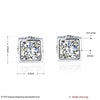 Fine Jewelry 925 Sterling Silver Stud Earrings Square style With Big AAA+ Zircon Earrings Gifts For Women CWE033