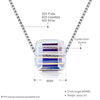 Fine Jewelry 925 Sterling Silver Women Necklace Classic Christmas Series Square Crystal Charm Necklace CWN038