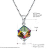 Fine Jewelry 925 Sterling Silver Women Necklace Classic Christmas Series Square Crystal Pendant Necklace CWN006