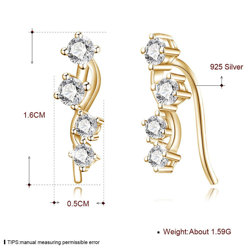 Fine Jewelry Round Stud Earrings 925 Sterling Silver Vintage Allure Stud Earrings For Women Original Jewelry CWE025