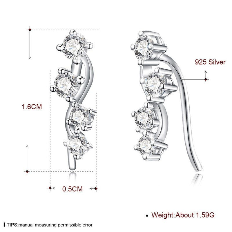 Fine Jewelry Round Stud Earrings 925 Sterling Silver Vintage Allure Stud Earrings For Women Original Jewelry CWE025