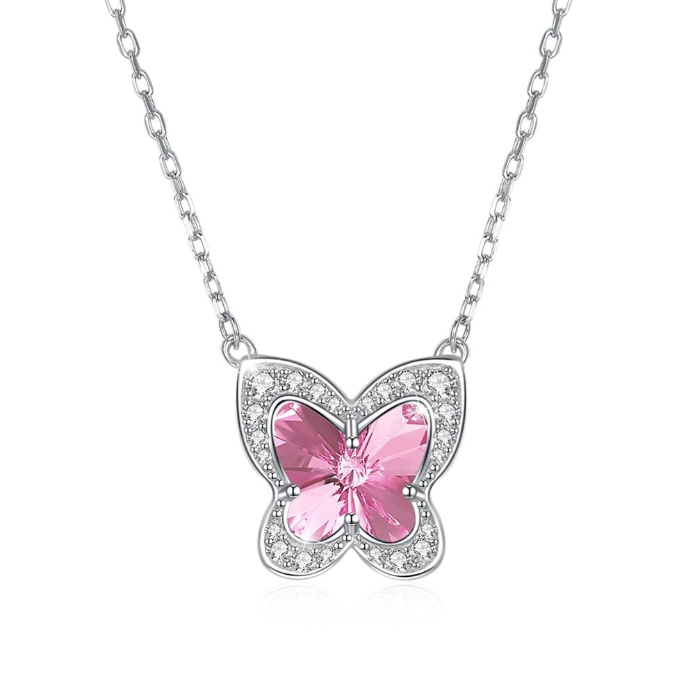 Fine Jewelry Women Necklace Crystal from Austria Butterfly Shaped Pendant Necklace For Women CWN052