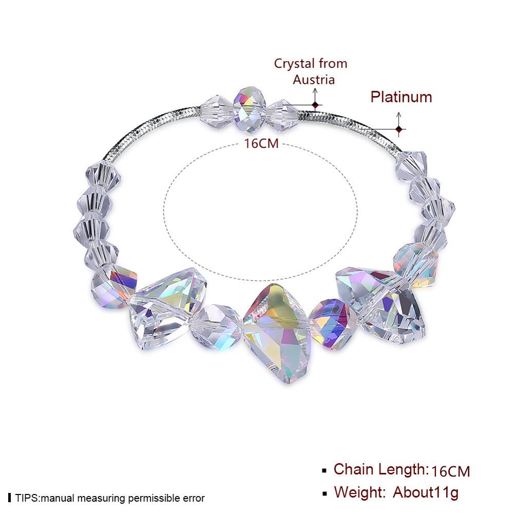 New 925 Sterling Silver Bracelets Irregular Crystal From Austria Snake Chain Bracelets For Women Jewelry CWB064