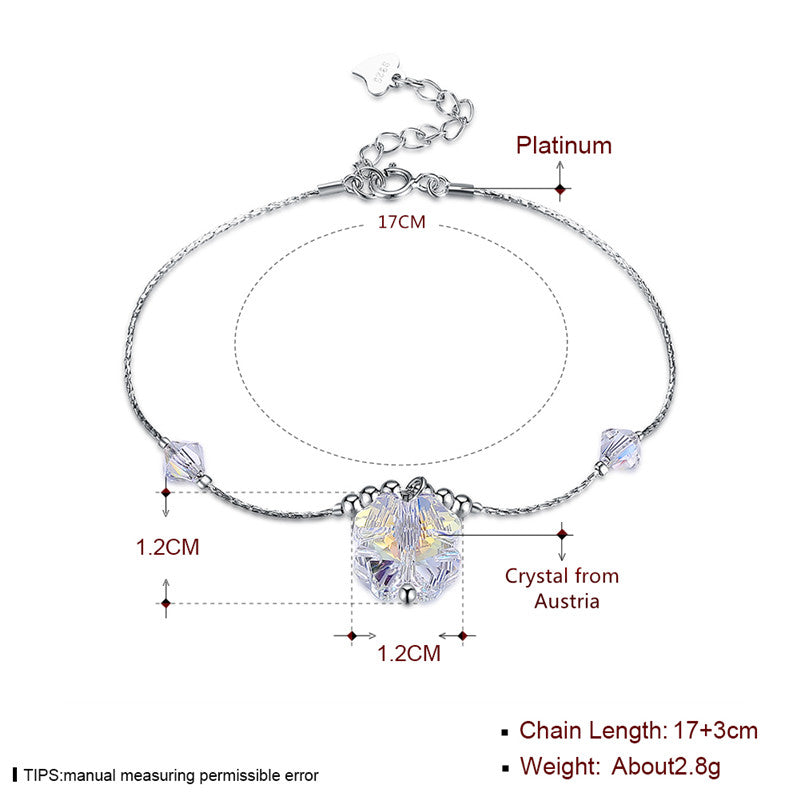 New Arrival 925 Sterling Silver Bracelets Flower Style Crystal From Austria Bracelets For Women Jewelry CWB059