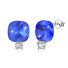 New Fine 925 Sterling Silver Stud Earrings 11 Colors Crystal From Austria Earrings For Women Jewelry CWE061