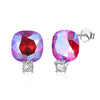 New Fine 925 Sterling Silver Stud Earrings 11 Colors Crystal From Austria Earrings For Women Jewelry CWE061