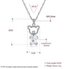 New Fine 925 Sterling Silver Women Necklace Austria Crysta Cute Bear With AAA+ Zircon Pendant Necklace CWN067