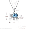 New Fine 925 Sterling Silver Women Necklace Austria Crysta Cute Elephant With AAA+ Zircon Pendant Necklace CWN040
