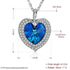 New Fine 925 Sterling Silver Women Necklace Austria Crysta Heart Shpe With AAA+ Zircon Pendant Necklace CWN050