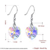 Original Crystals From Austria Heart Drop Earrings S925 Silver Fine Hanging Jewelry For Women Wedding CWE110