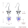Original Crystals From Austria Heart Drop Earrings S925 Silver Fine Hanging Jewelry For Women Wedding CWE109