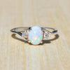 New Design White Fire Opal Ring Jewelry Silver Color Zircon Rings For Women Gem Crystal Lovers Wedding Rings YY095