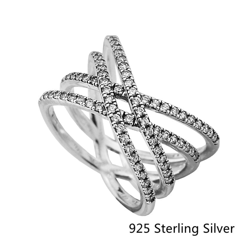 925 Sterling Silver Cosmic Lines Rings For Women Original Fashion Jewelry Making Anniversary Gift