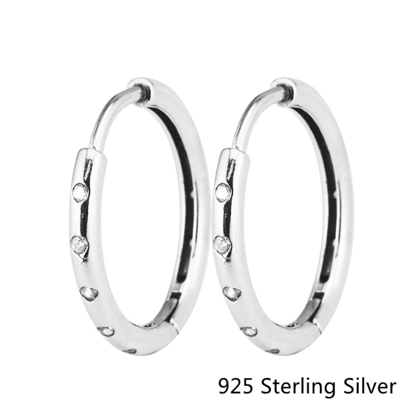 925 Sterling Silver Droplets Hoop Earrings For Women Original Fashion Jewelry Making Anniversary Gift