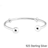 925 Sterling Silver Open Bangle Classic For Women Original Fashion Jewelry Making Fits Beads and Charms