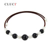 3pcs Black/Brown Rope Torques Choker Necklaces Gorgeous Black Agate Collar Luxury Choker For Women Wedding Jewelry