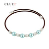 3pcs Necklaces Black/Brown Rope Chain String baby blue Shell Pearls Zirconia Collar Choker Adjustable Necklaces & Pendants