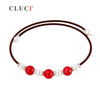 3pcs Red Agate Necklaces Chain String Shell Pearls Zirconia Collar Choker Adjustable Necklaces & Pendants Black/Brown Rope