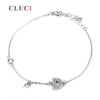 925 sterling silver bracelet accessory for women making pearl bracelet charms, Letter D bracelet men and women jewelry diy